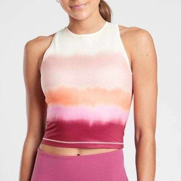 Athleta Tops - Athleta Shanti Printed Crop Tank Sea Spray Vintage Plum Size 1X NWT